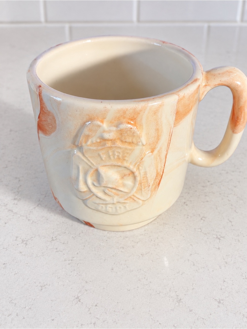 Mississippi Mud Phelps Fire Dept Pottery Mug Marbled Firefighter